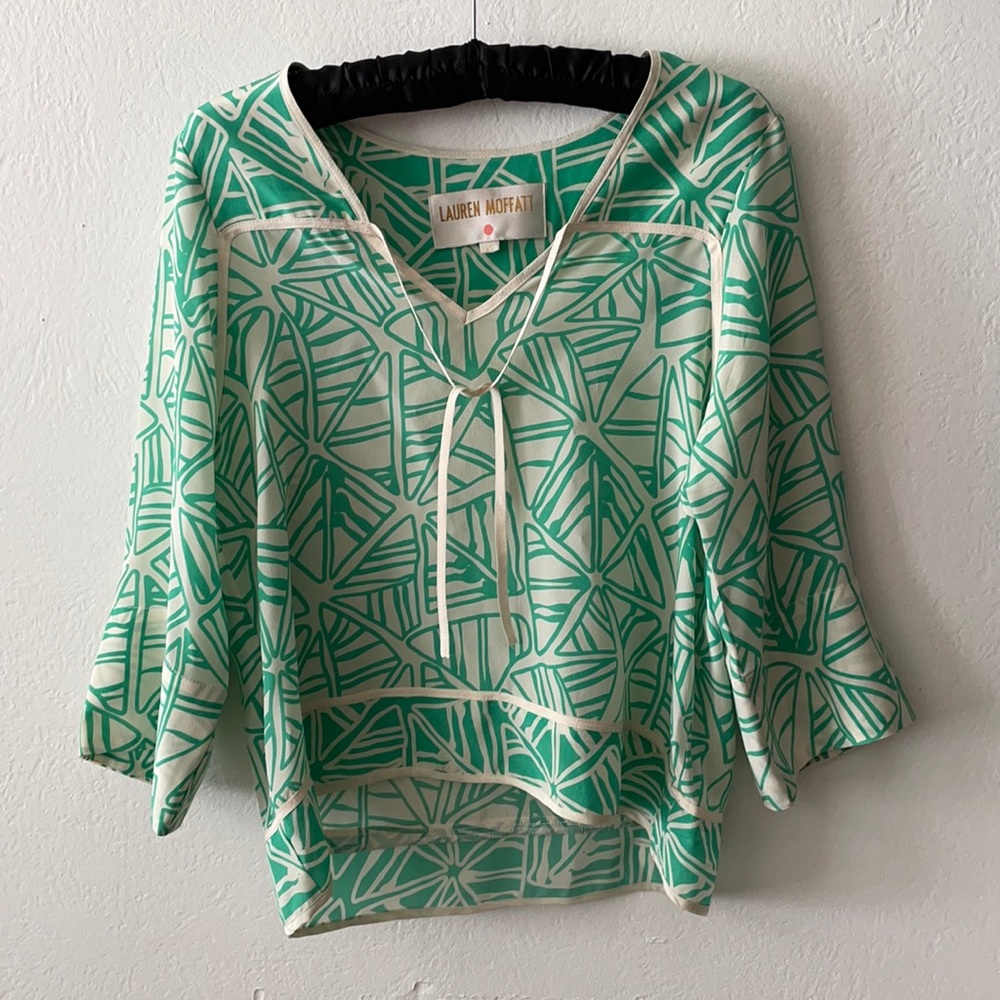 Lauren Moffatt Geometric Blouse XS
